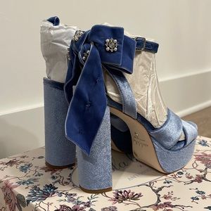 Nicola Bathie x Antonio Melani Platform Heel in Peace Blue.